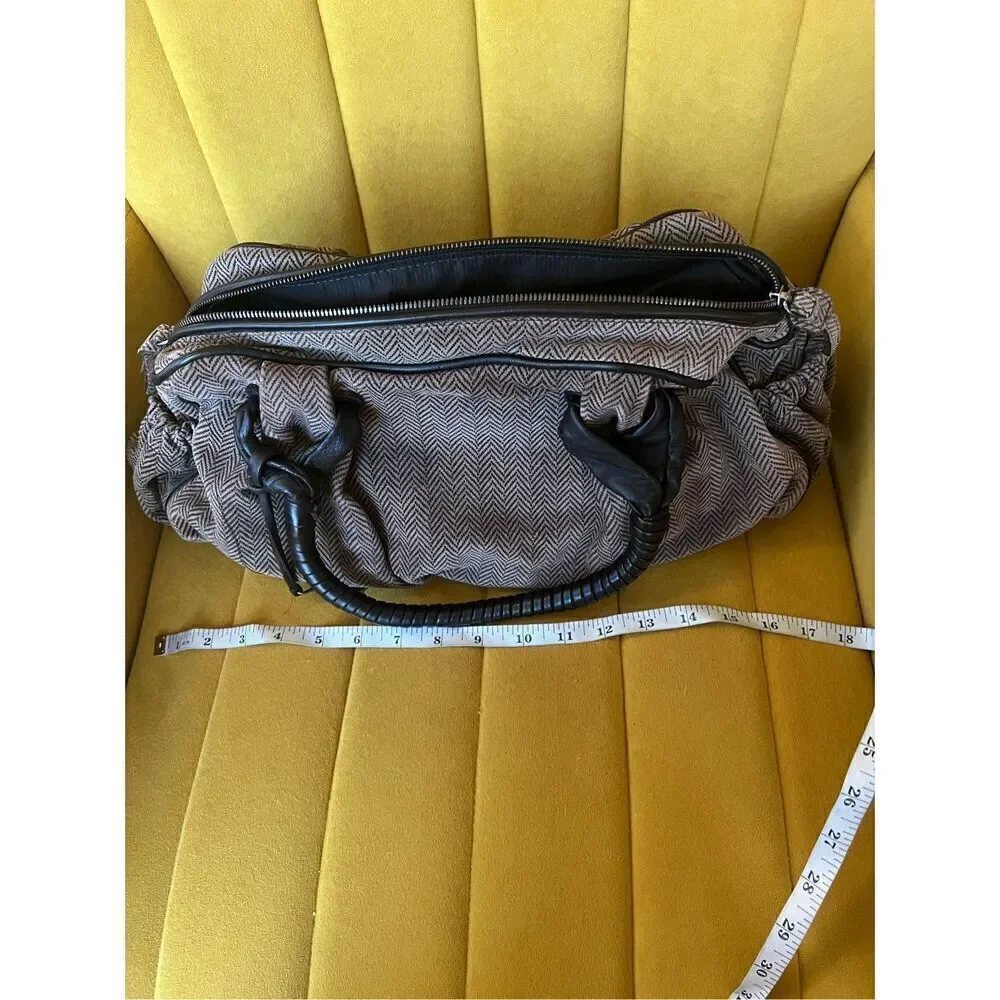 Giorgio Armani vintage fabric with Leather Hand Bag